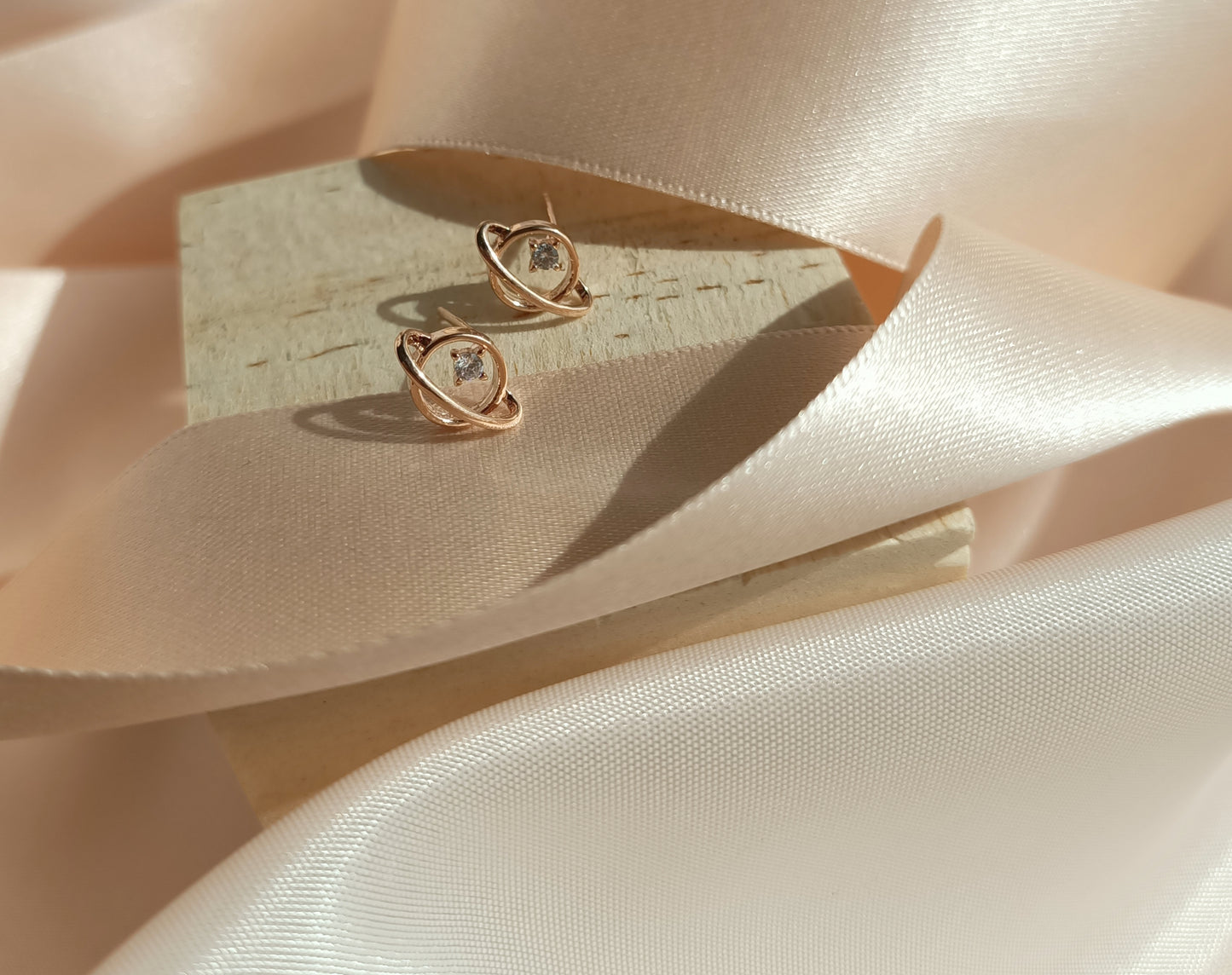 Saturn Rose Gold Earrings