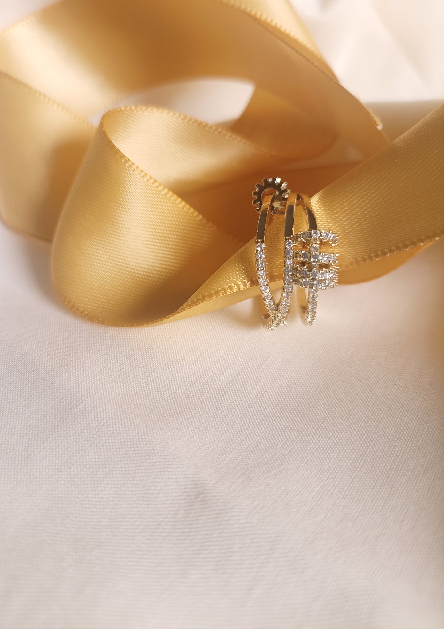 14K Gold Plated Rotary Gear Ring