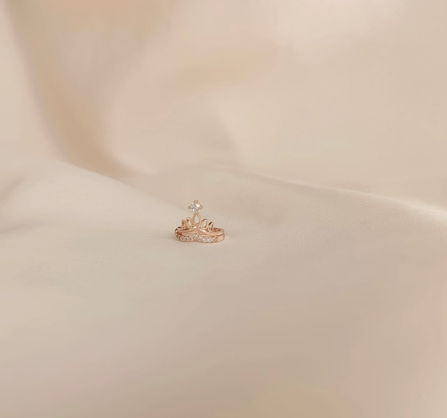 Royal Rose Gold Crown Ear Cuff