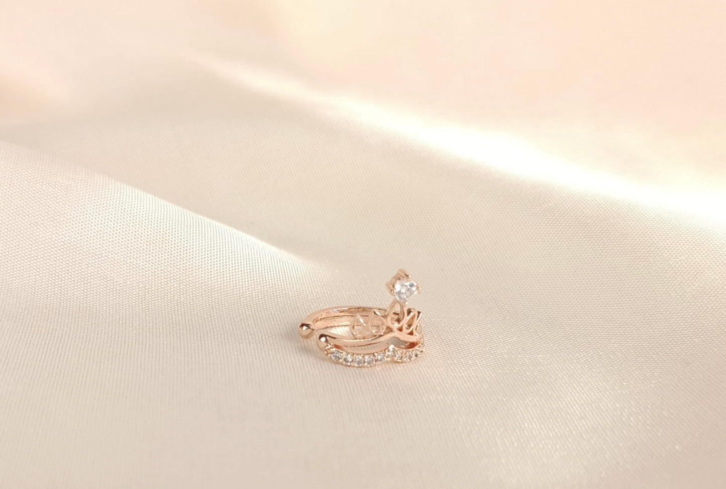 Royal Rose Gold Crown Ear Cuff