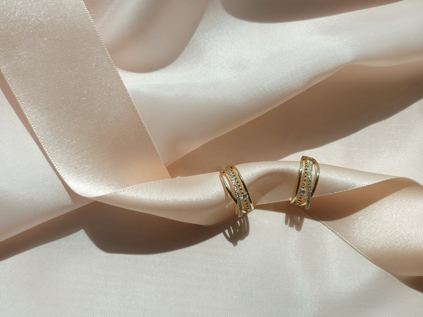 Crescent 14K Gold plated earring