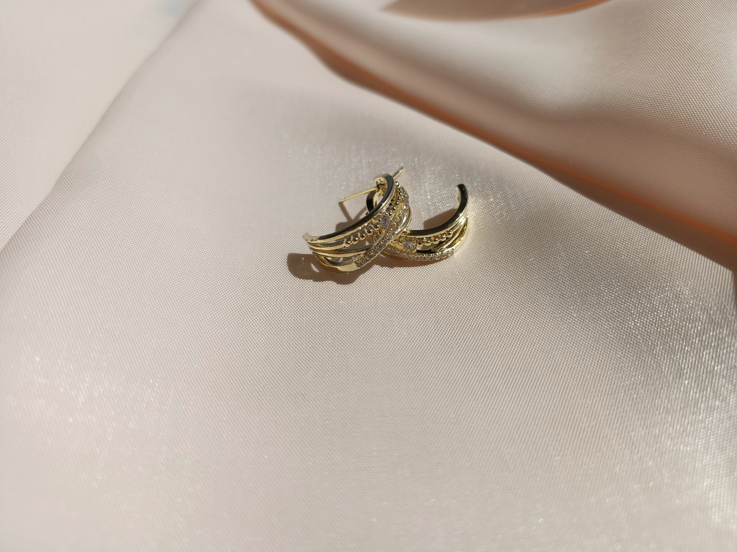 Crescent 14K Gold plated earring