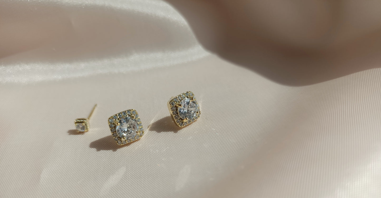 Three Zircons diamond earrings