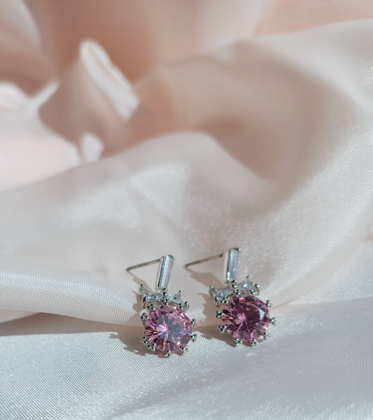 Lavender Diamond Drop Earrings