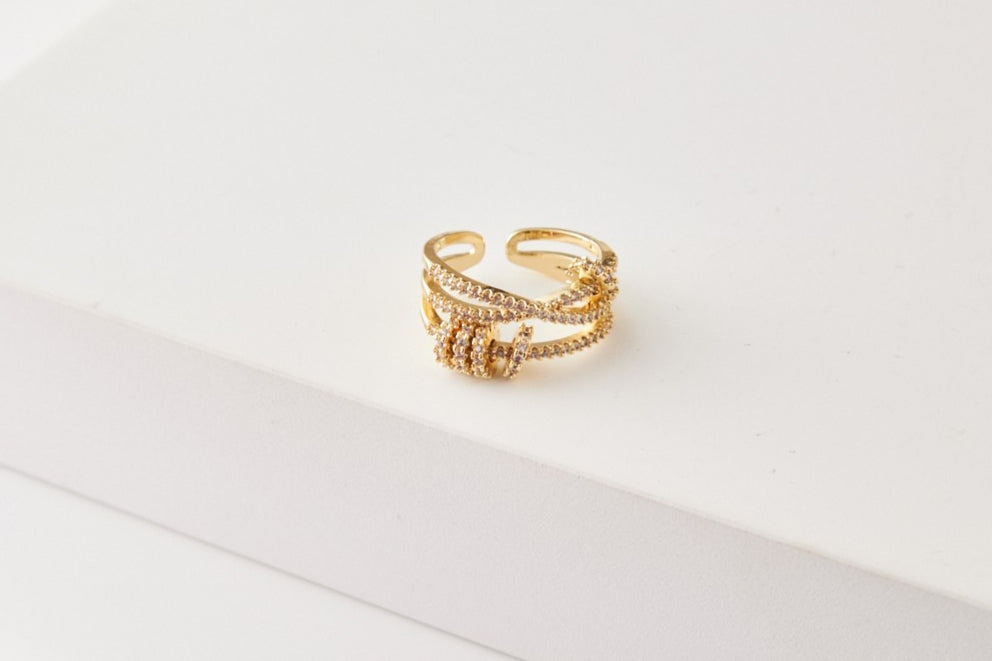 14K Gold Plated Rotary Gear Ring