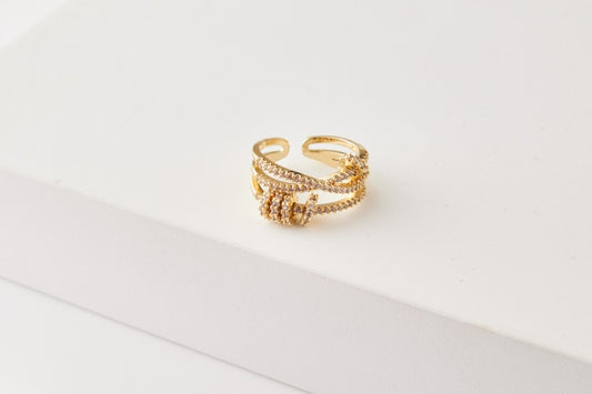 14K Gold Plated Rotary Gear Ring