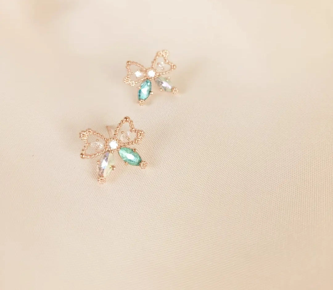 14K Gold Plated Bow Earrings