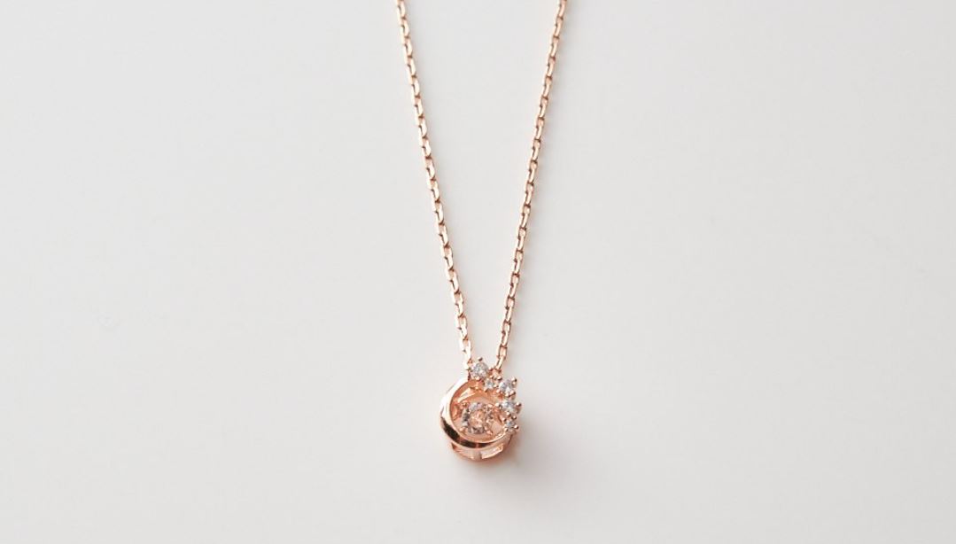 Asteroid Rose gold Zircon  Necklace